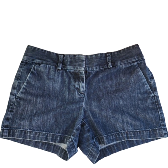 Ann Taylor Loft 100% Cotton Blue Grunge XS Short Shorts - Picture 1 of 8